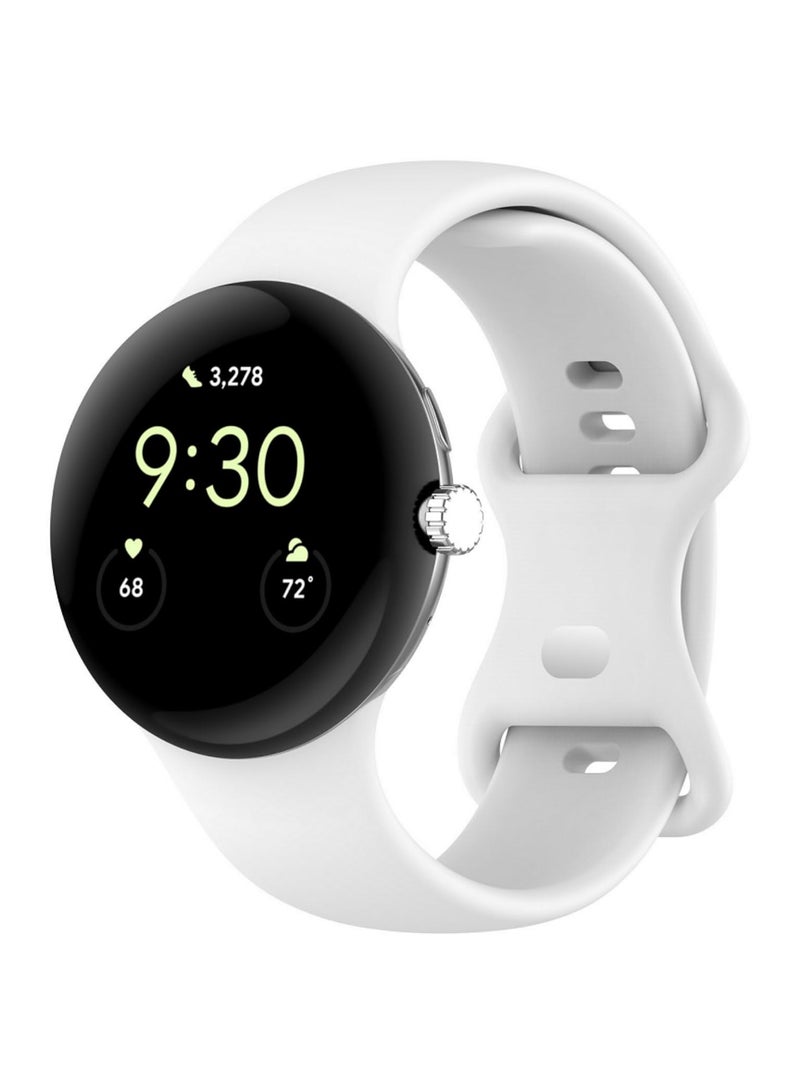 1PCS Silicone Strap For Google Pixel Watch 3 45mm Replacement Sport Bracelet Durable Soft Comfortable Wristband Smart Band Accessories L Size white - Image 1