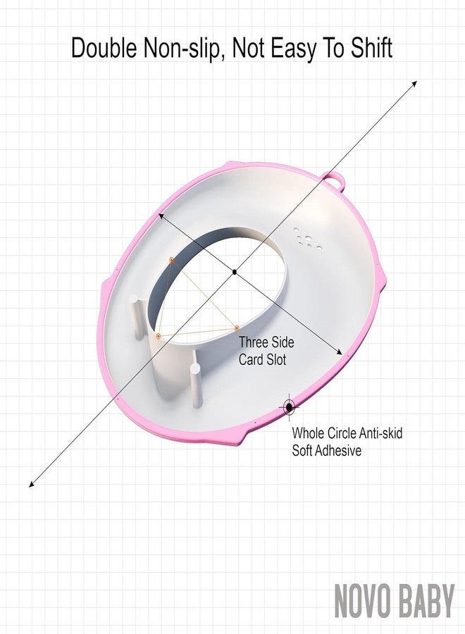 Blink Basket Portable Baby Unisex Potty Training Toilet Seat with Non-Slip Base, Splash Guard, and Storage Hook - for 0-6 Year Child, Fits Round & Oval Toilets,Toddler Travel-Friendly (PINK) - Image 4