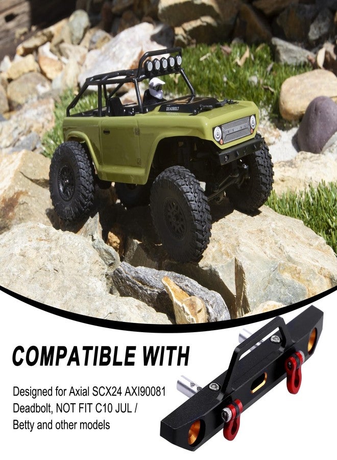 مصد أمامي معدني من الألومنيوم مع حلقات على شكل حرف U وخطافات سحب لسيارة الزحف Axial SCX24 1/24 RC (رقم القطعة AXI90081) - قطع غيار مُحسّنة - Image 4