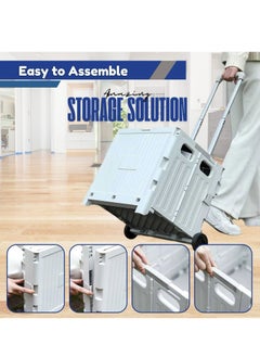 Home Smart Home Smart Foldable Storage Shopping Cart Multifunctional Storage Cart Portable And Lightweight For Groceries Travel Picnic Camping Office Classic Edition (Gray)  - Image 4