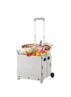 Home Smart Home Smart Foldable Storage Shopping Cart Multifunctional Storage Cart Portable And Lightweight For Groceries Travel Picnic Camping Office Classic Edition (Gray)  - Image 1