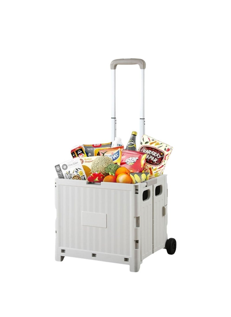 Home Smart Home Smart Foldable Storage Shopping Cart Multifunctional Storage Cart Portable And Lightweight For Groceries Travel Picnic Camping Office Classic Edition (Gray)  - Image 1