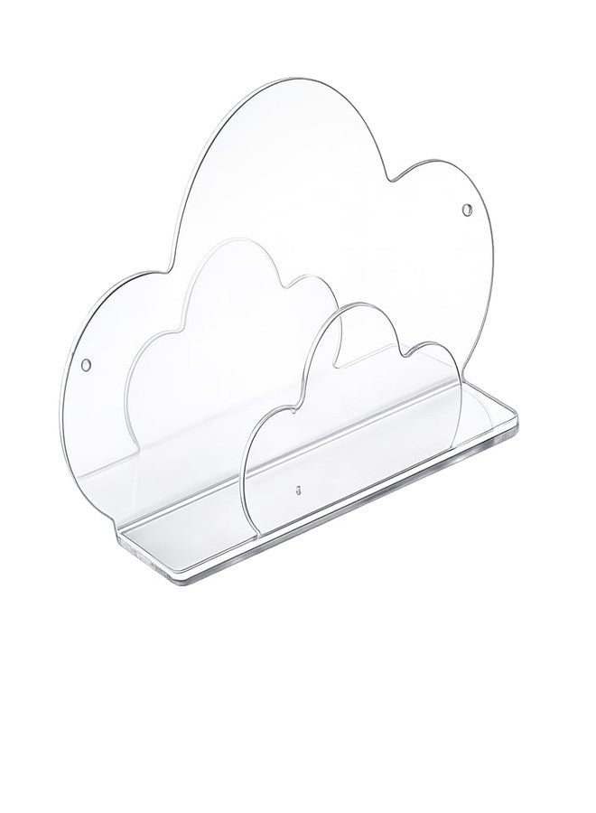 Nispruhay Shower Gel Storage Rack Acrylic Floating Wall Shelf Decorative Storage Stand for Bathroom Toothbrush Organizer Bathroom Storage Rack Acrylic Partition The Clouds - Image 1
