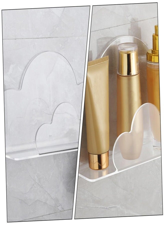 Nispruhay Shower Gel Storage Rack Acrylic Floating Wall Shelf Decorative Storage Stand for Bathroom Toothbrush Organizer Bathroom Storage Rack Acrylic Partition The Clouds - Image 5