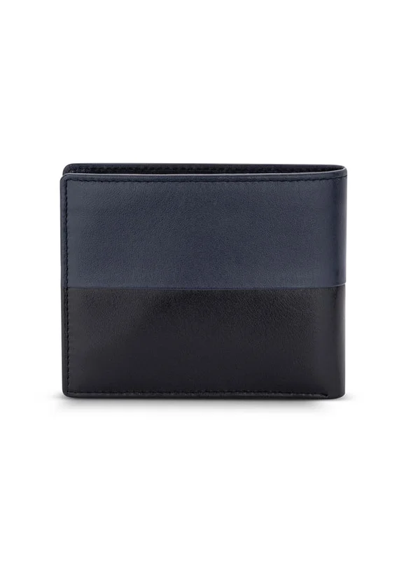 ميشيل هيربيلين Rime Leather Bi-Fold Blue & Black Wallet for Men's
