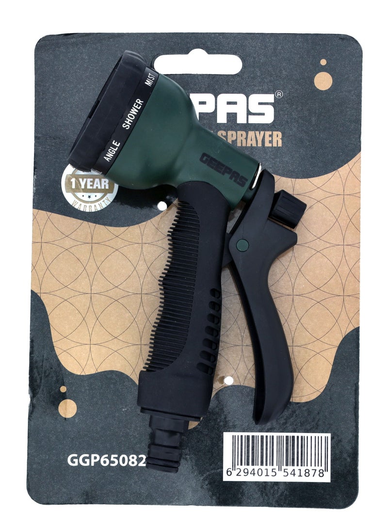 GEEPAS Multi Pattern Spray, Water Hose Spray Nozzle, GGP65082 | Different Spray Patterns | Garden Hose Nozzle for Watering Lawns & Gardens, Washing Cars & Pets - Image 1