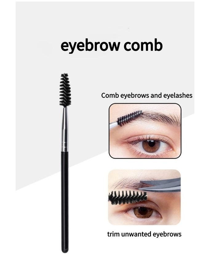 ROYNZA - Set Of 8 Professional Eyebrow Trimmer High Quality Eyebrow False Eyelash Aid Portable Razor Scissors Comb Brush Set Grooming Tools Black - Image 1