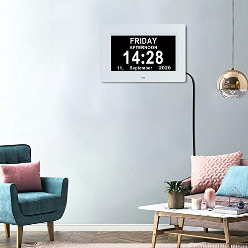 ybest 7 Inch Extra Large Day Date Time Digital Day Calendar Clocks with Auto-Dimming 12 Alarm Reminders Dementia Clock for Senior Elderly impaired Vision Memory Loss - Image 5