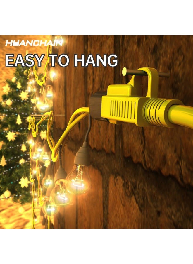huanchain Indoor Outdoor Extension Cord 50 ft Waterproof, 16/3 Gauge Flexible Cold-Resistant Appliance Extension Cord Outside, 13A 1625W 16AWG SJTW, 3 Prong Heavy Duty Electric Cord Yellow, ETL - Image 4