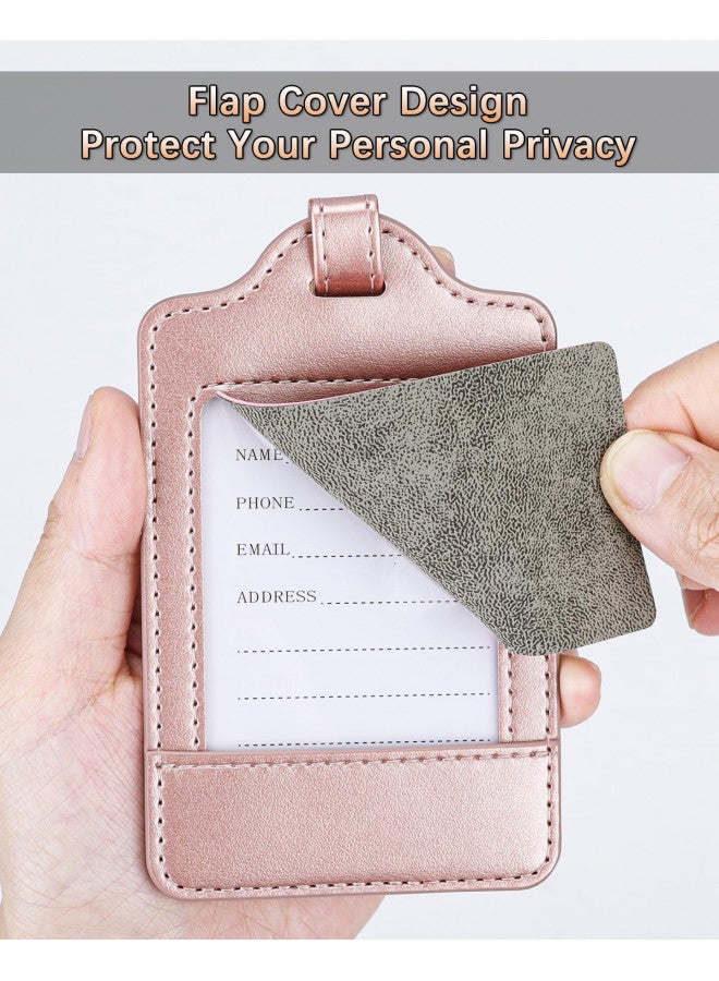 Teskyer Teskyer Luggage Tags, 3 Pack Premium PU Leather Luggage Tags Privacy Protection Travel Bag Labels Suitcase Tags - Image 1