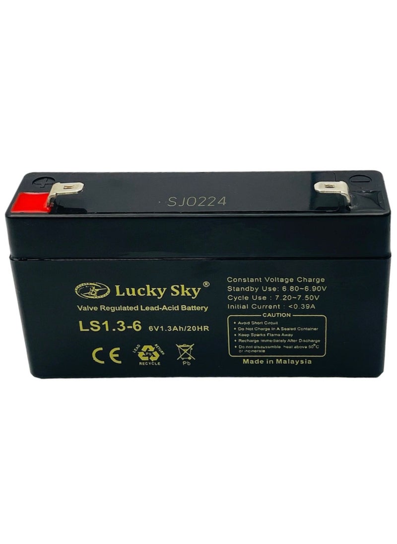 Lucky Sky - Battery 6V 1.3Ah High-Performance Rechargeable Sealed Lead Acid Battery is a reliable and long-lasting power source for a wide range of applications. - Image 1