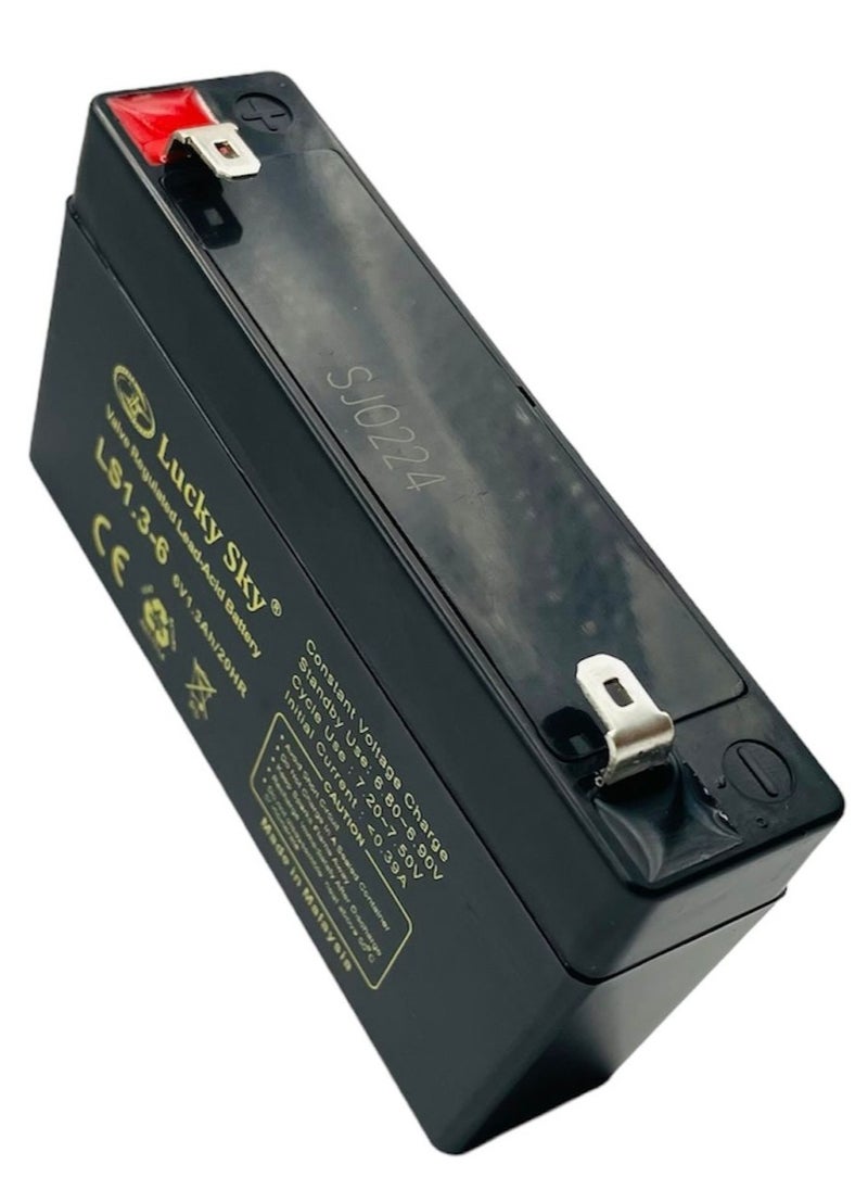 Lucky Sky - Battery 6V 1.3Ah High-Performance Rechargeable Sealed Lead Acid Battery is a reliable and long-lasting power source for a wide range of applications. - Image 1