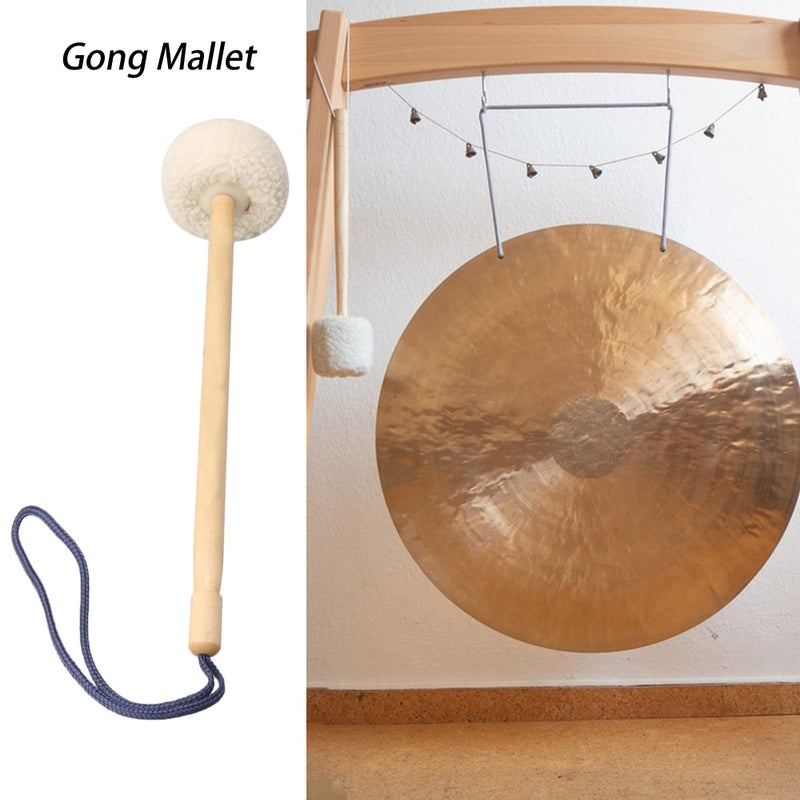 Molyrrd Brown Drum Hammer 14.17 Inch Long Wool Felt Drum Stick Percussion Instrument Accessories With Lanyard for Easy Carrying - Image 3