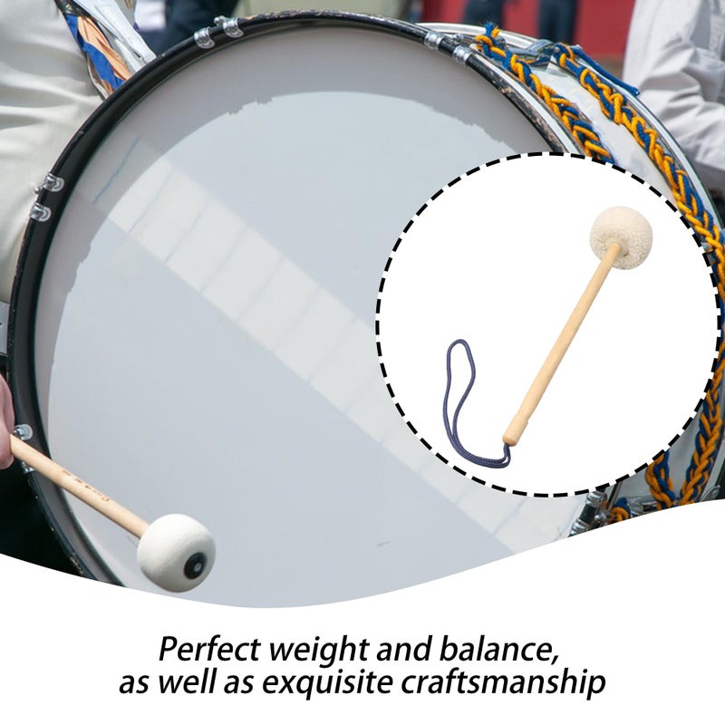 Molyrrd Brown Drum Hammer 14.17 Inch Long Wool Felt Drum Stick Percussion Instrument Accessories With Lanyard for Easy Carrying - Image 4