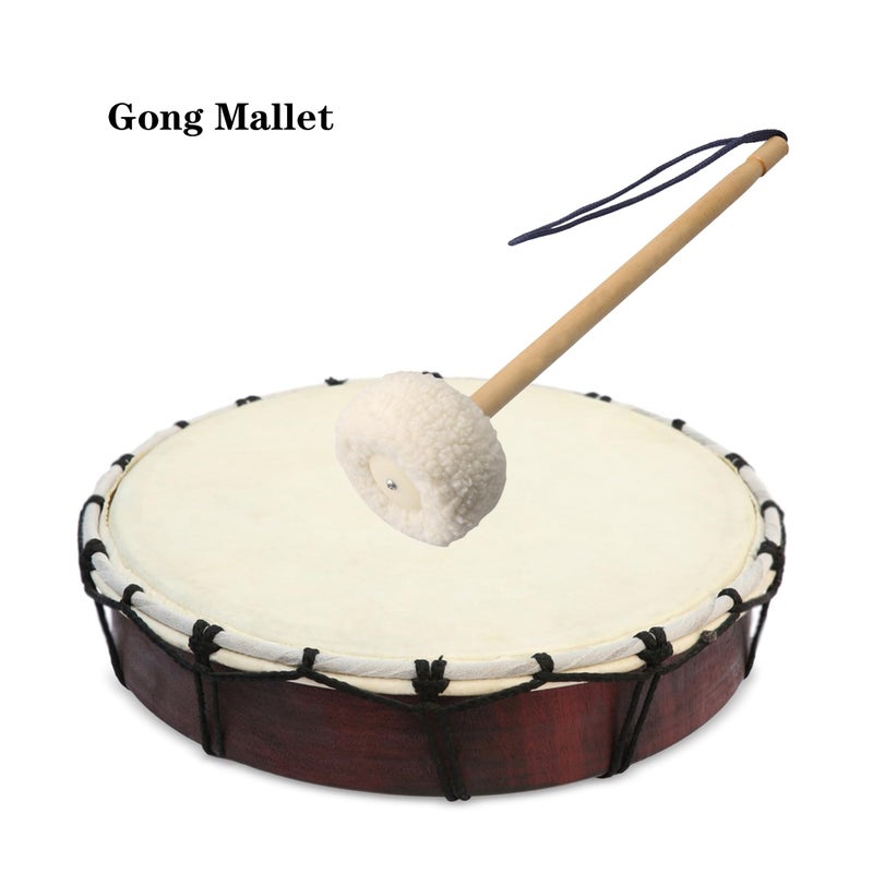 Molyrrd Brown Drum Hammer 14.17 Inch Long Wool Felt Drum Stick Percussion Instrument Accessories With Lanyard for Easy Carrying - Image 2