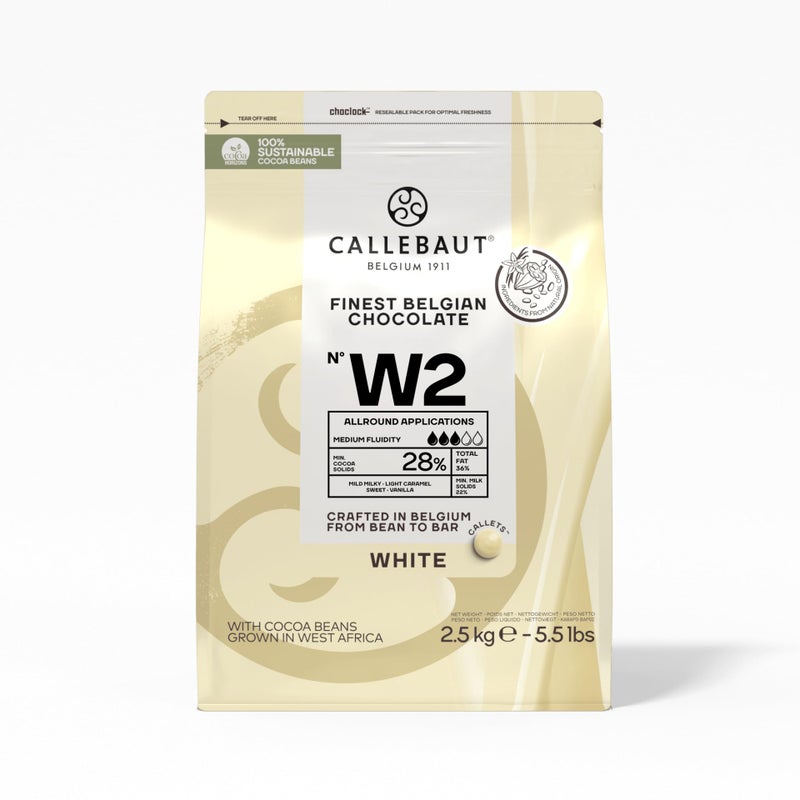 Callebaut Recipe No W2 Finest Belgian White Chocolate With 28 Cacao 22 Milk 551 Pound - Image 3