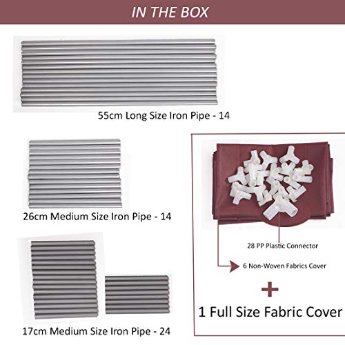 Ebee Plastic 6 Shelves Shoe Cabinet (Maroon) - Image 4