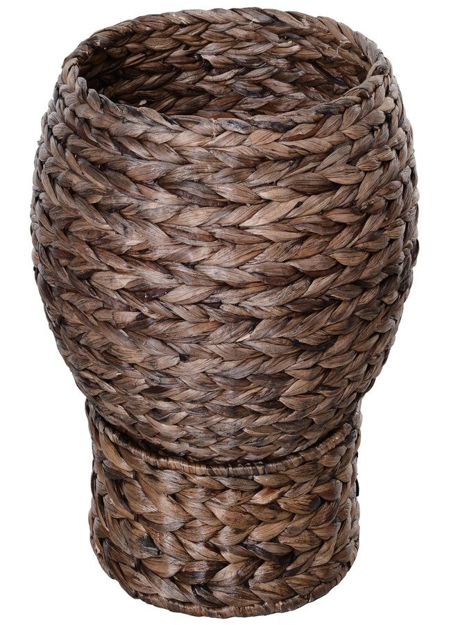 Handmade Wicker Cat Bed – Elevated Rattan Design with Soft Cushion, Dark Brown - Image 3