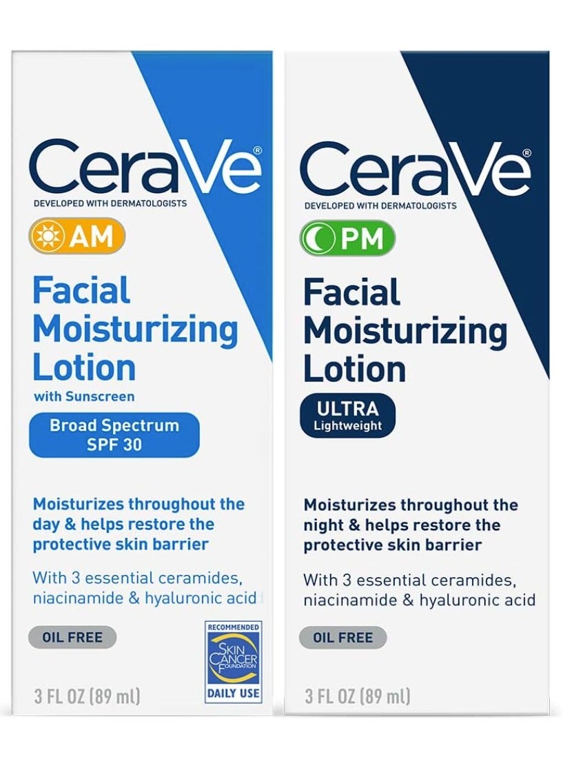 Cerave Facial Moisturizing Lotion 3oz Am Pm Bundle