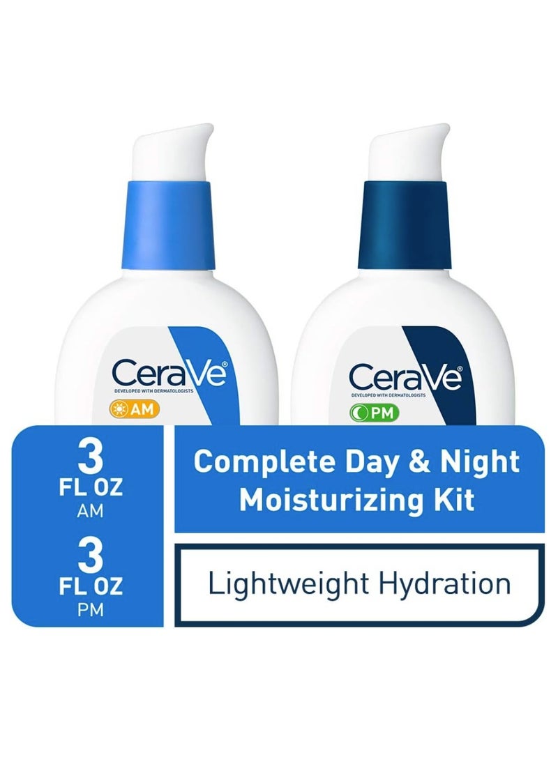 CERA CeraVe Facial Moisturizing Lotion 3 Fl Oz (Pack of 2) AM/PM Bundle  - Image 2