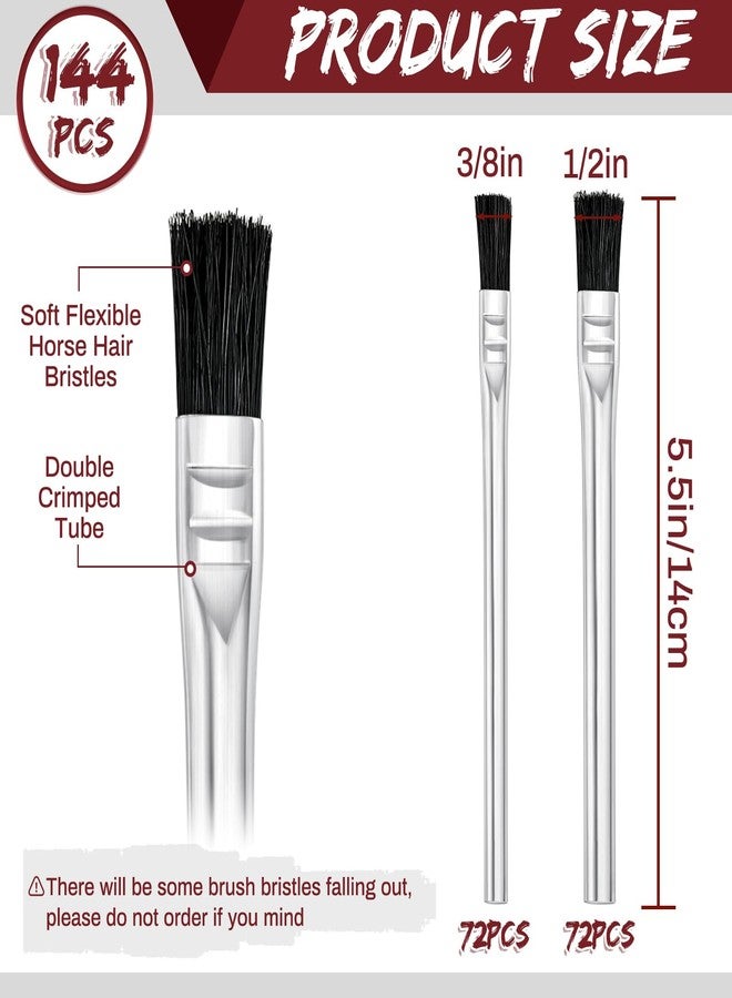 Mifoci Acid Brush Bulk Boar Hair Acid Flux Brushes Epoxy Wood Glue Brush Metal Tubular Handle Disposable Glue Brushes for Woodworking Soldering Crafting Home(1/2 Inch, 3/8 Inch Wide) - Image 2
