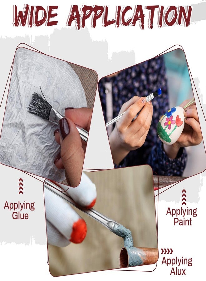Mifoci Acid Brush Bulk Boar Hair Acid Flux Brushes Epoxy Wood Glue Brush Metal Tubular Handle Disposable Glue Brushes for Woodworking Soldering Crafting Home(1/2 Inch, 3/8 Inch Wide) - Image 4