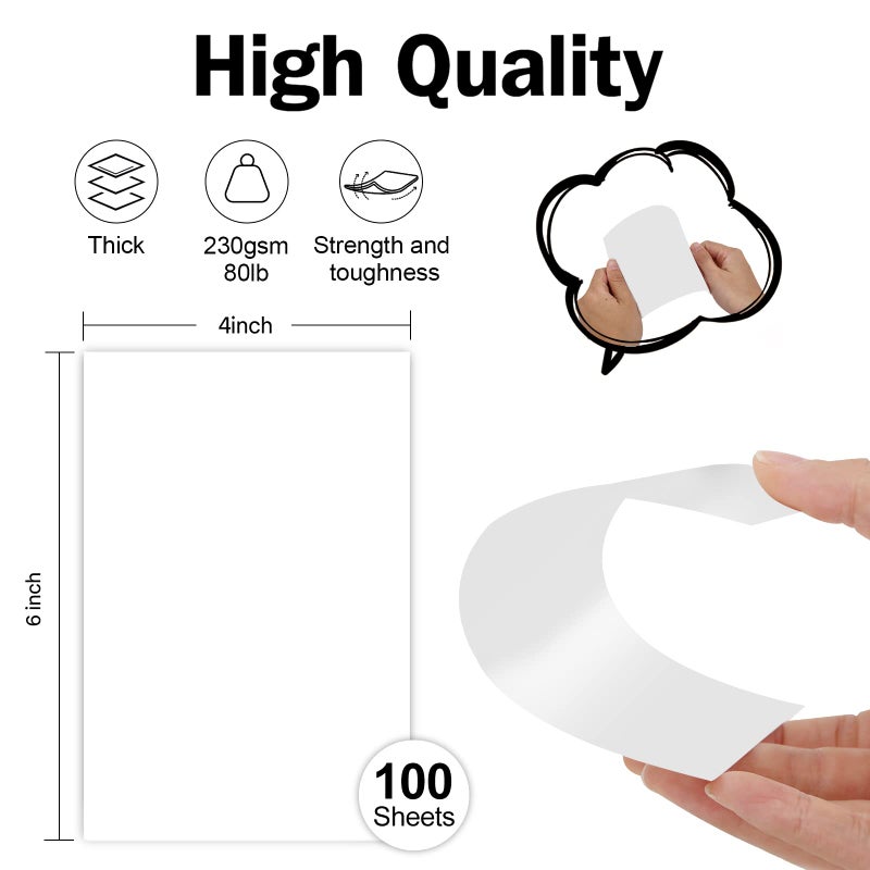 Goefun 100 Pack White Blank Index Cards 4x6 Thick Paper, Goefun 80lb Heavyweight CardStock Unlined Notecards for Post Cards, Photo Paper, Recipe Cards - Image 2
