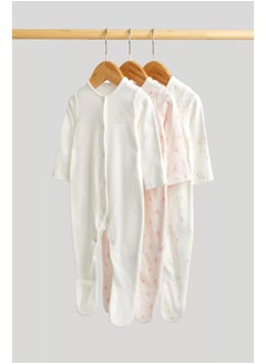 mothercare My First Pink Baby Sleepsuits - 3 Pack  - Image 1
