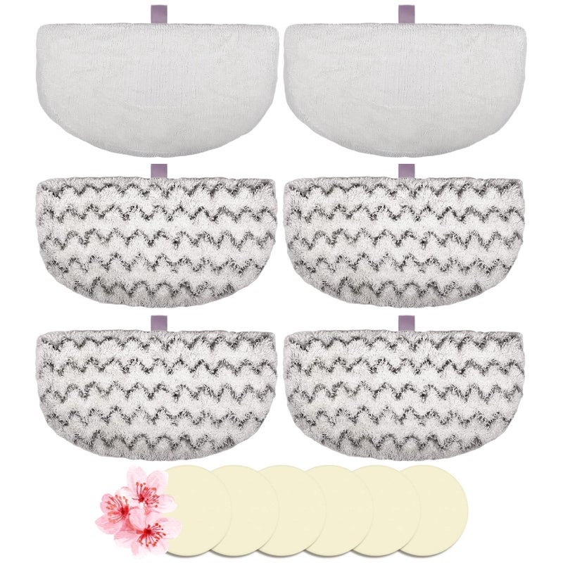 F Flammi فلامي 4 بديل لباد البخار الناعم Scrub2 مع 6 أقراص عطرية لممسحة البخار Bissell Powerfresh موديل 1940 1806 1440 1544 سلسلة 2685A 2075A 19402 19404 19408 1940A 1940Q 1940T 1940W جزء 5938