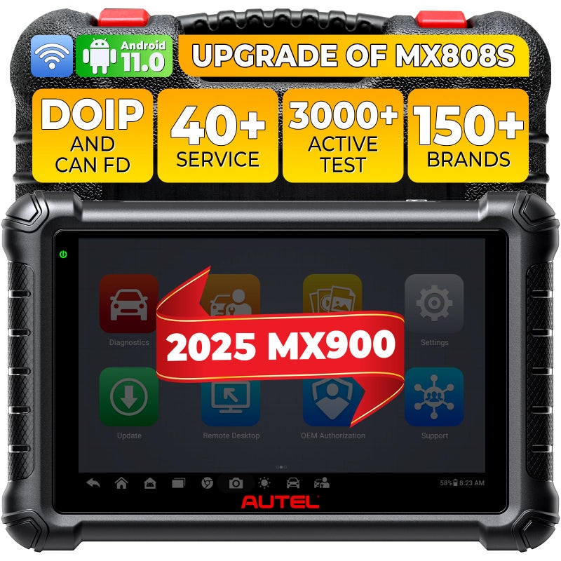 Autel Autel MaxiCheck MX900 Scanner 2025 Bidirectional Scan Tool Same as MaxiCom MK900BT MK900 CANFD DoIP 3K Active Tests 40 Services Up of MX808S MK808S MK808BT 8in AllSystem Diagnose FCA 11OS