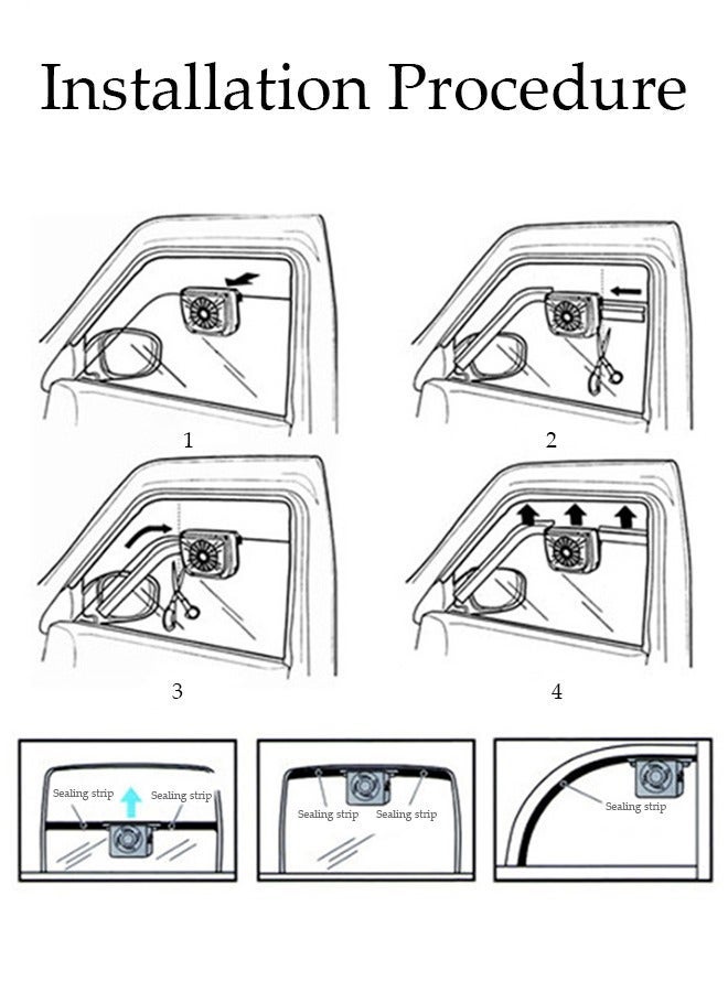 DUNISO Car Fan for Car Window, Car Clip Fan with Solar Charging, Car Essentials Car Cooler Fan Fast Cooling for Car/Vehicle SUV, RV - Image 5