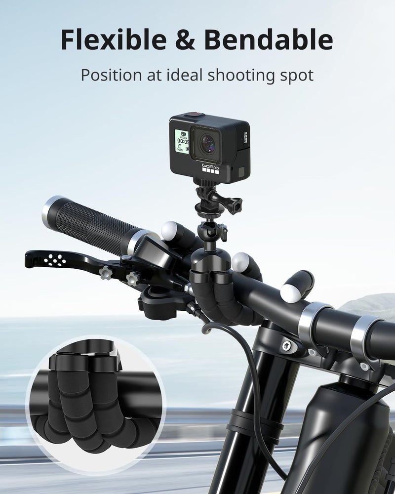 UBeesize Flexible Mini Phone Tripod, Portable and Adjustable Camera Stand Holder with Wireless Remote and Universal Clip, Compatible with Cellphones, Sports Cameras - Image 3