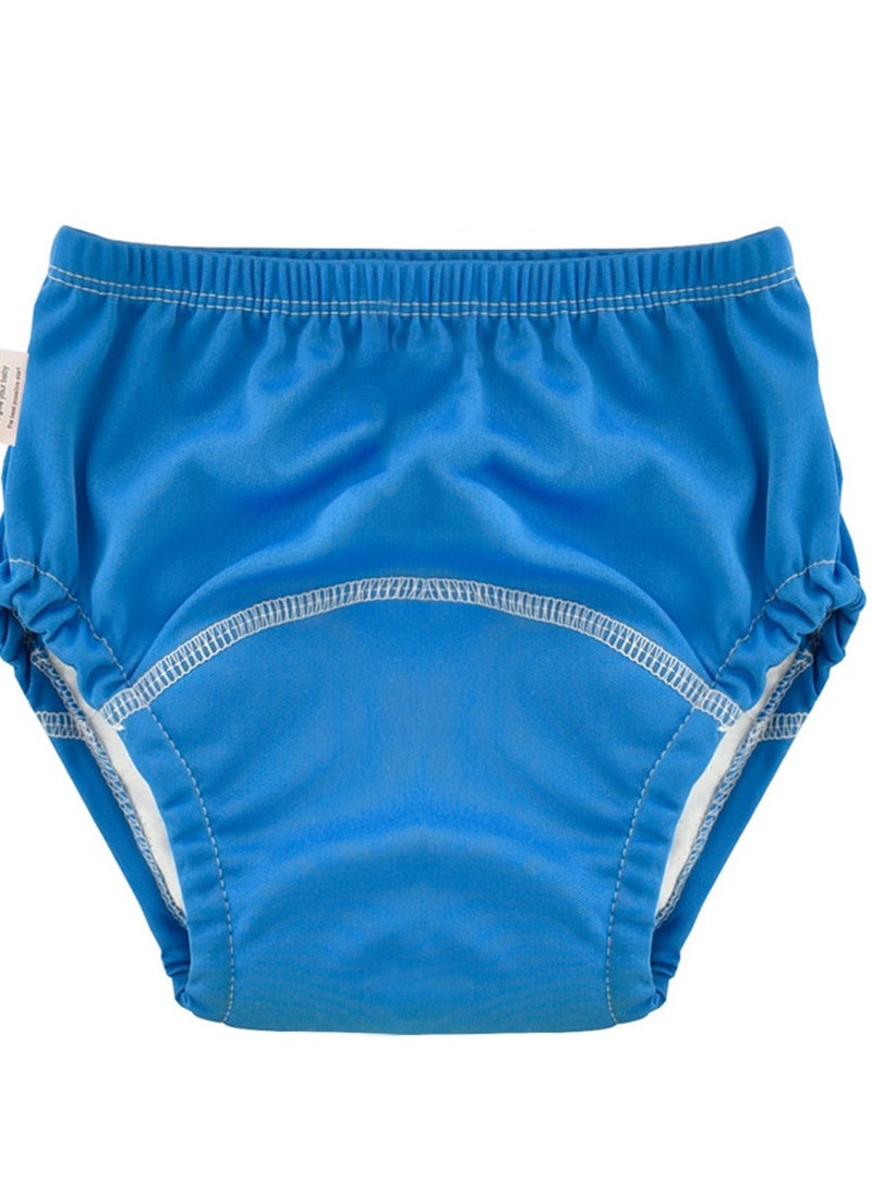 Loquat Baby Training Washable Cut-Out Breathable Diaper Pants Blue