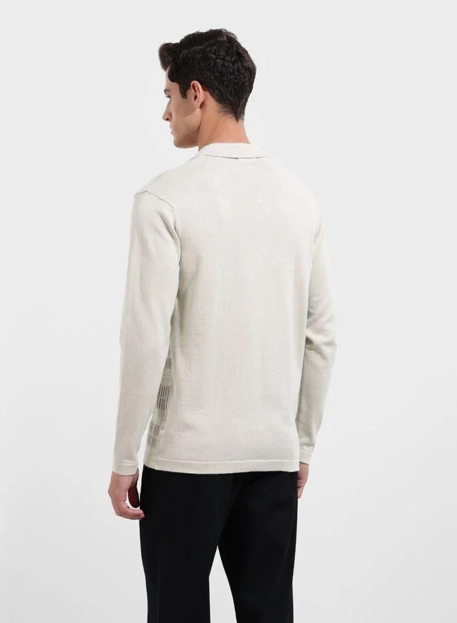 شركة المرآب الهندية Men Slim Fit Textured Polo Collar Half Sleeves Shirt