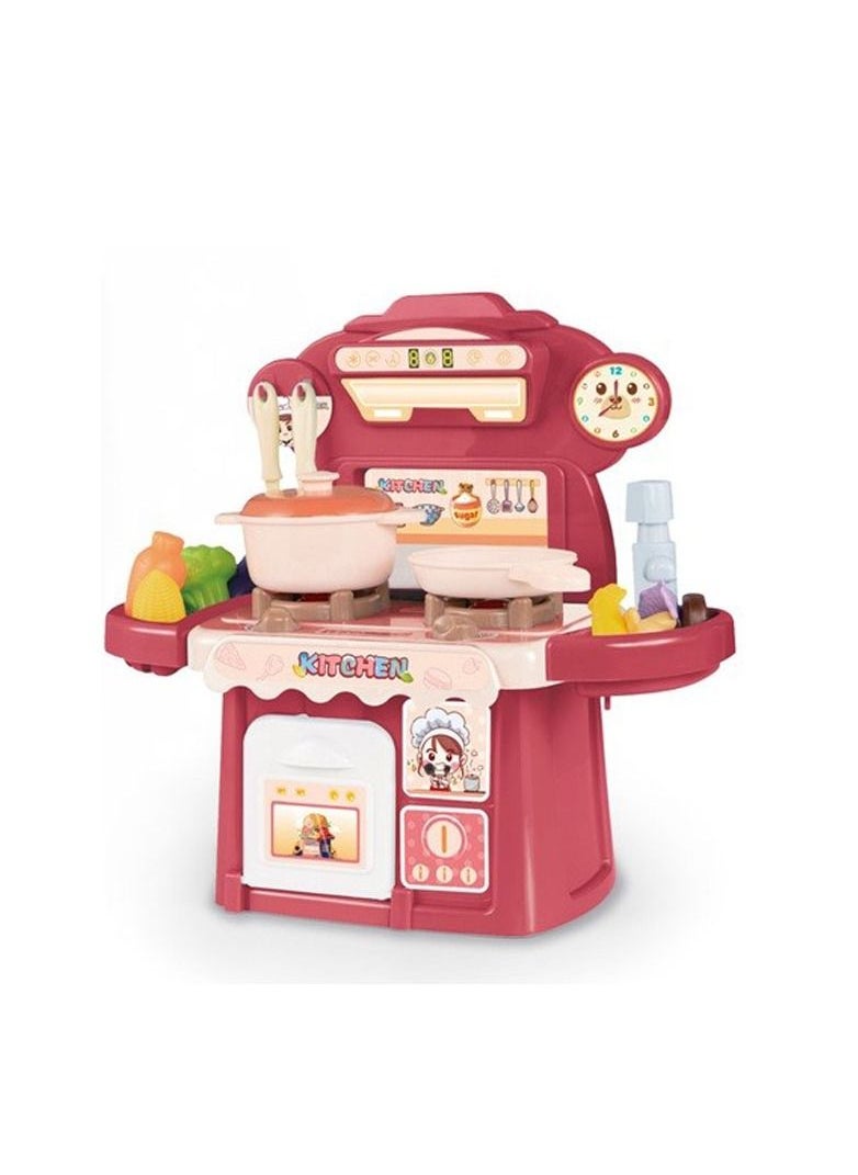 Swift 30 Pcs Kitchen Toys Imitated Chef Light Music Pretend Cooking Food Play Dinnerware Set Safe Cute Children Girl Toy Gift Fun Game Toy Kitchen  - Image 1