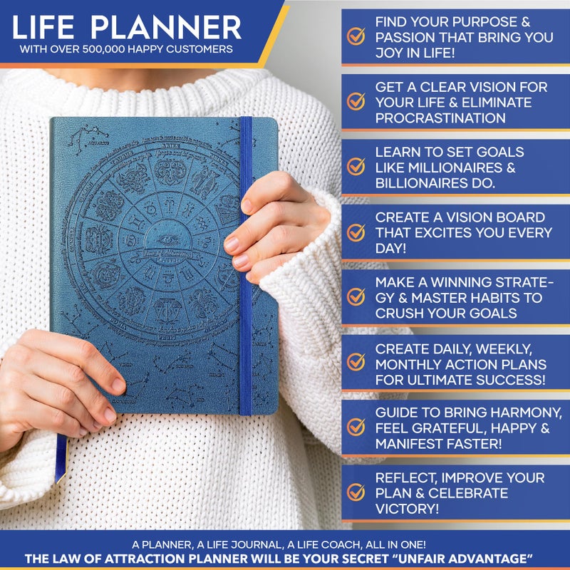 Freedom Mastery Law of Attraction Planner â€“ Undated Hourly, Weekly & Monthly Goal Setting Planner, 12-Month to Increase Productivity | Life & Gratitude Journal, Include Foldable Vision Board, Gift Box & Stickers - Image 3