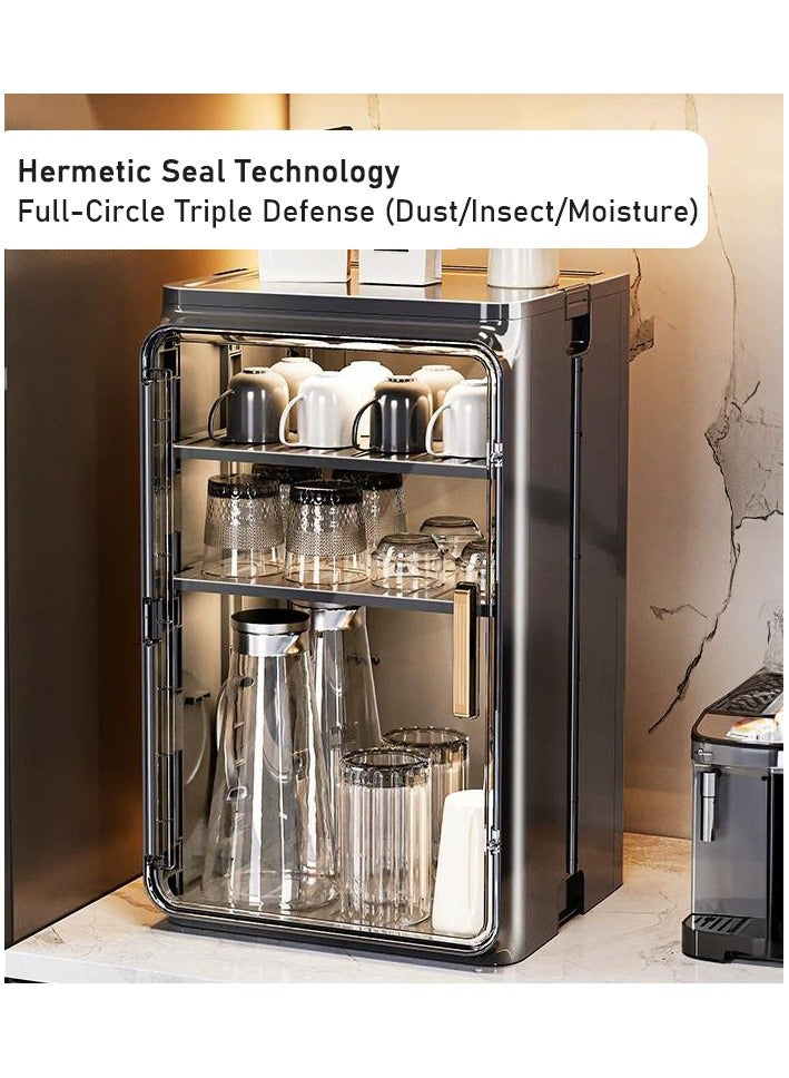 4-Tier Premium Makeup Organizer with Door - Luxury Cosmetic Storage for Skincare, Brushes & Jewelry (Space-Saving Design, Dustproof)  - Image 4