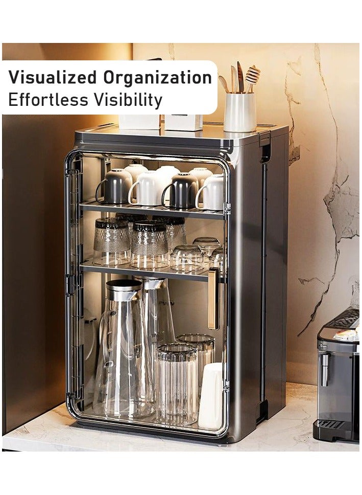 4-Tier Premium Makeup Organizer with Door - Luxury Cosmetic Storage for Skincare, Brushes & Jewelry (Space-Saving Design, Dustproof)  - Image 1