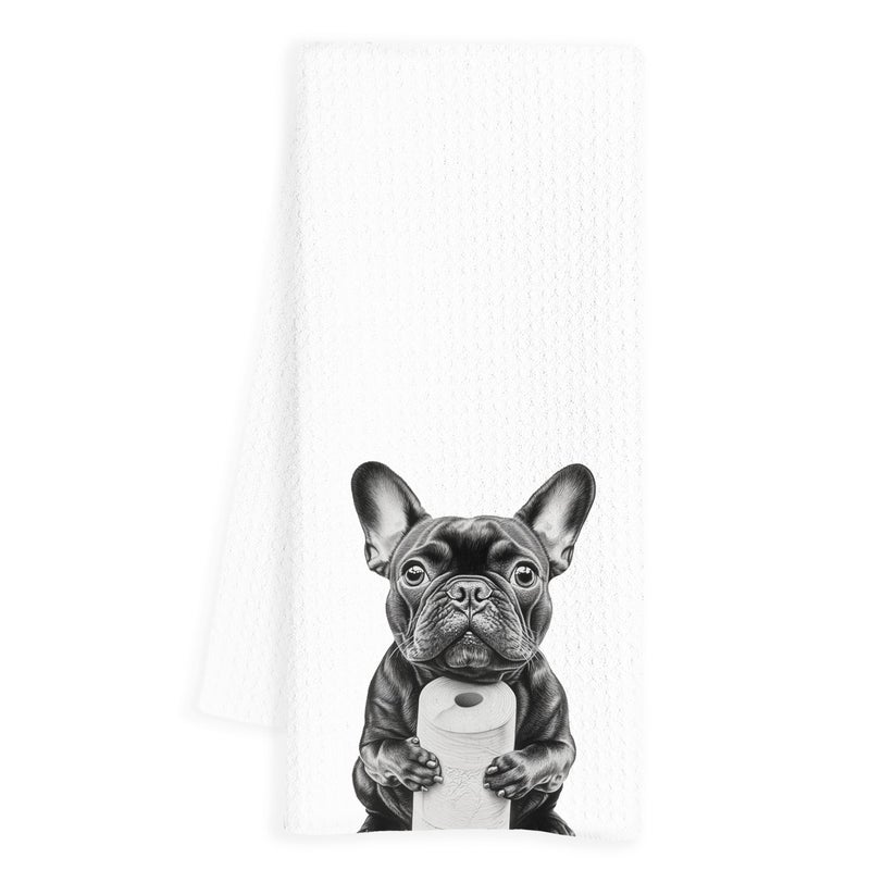 INDAJEDN French Bulldog Hand Towels, 16x24 Inch, Microfiber, Modern, Funny Dog Bathroom Decor, French Bulldog Gifts - Image 1