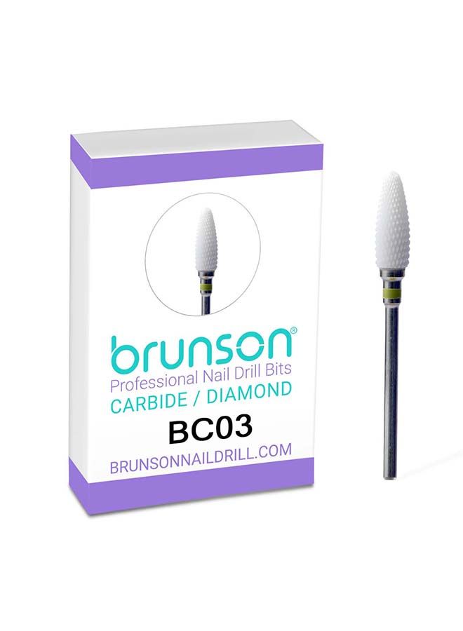 brunson Ceramic bit – Pro, medium 14.0/6.0 mm Nail Drill Bit Nail Drill File Bits for Acrylic Gel Nails Cuticle Manicure Pedicure BC03 - Image 1