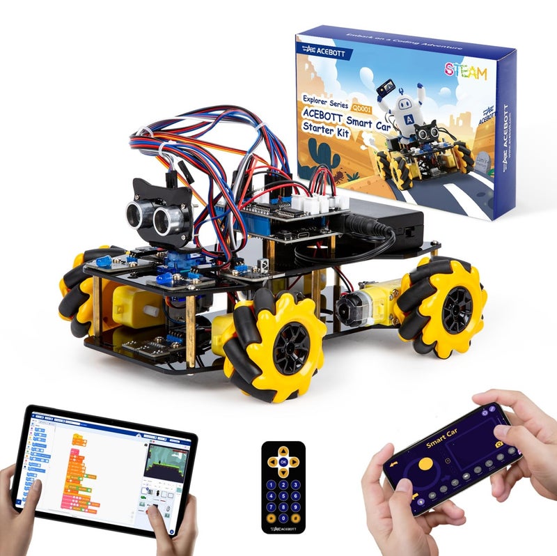 ACEBOTT Robot Kit Robotics for Kids Ages 812 1216 STEM Toys for Boys with Remote App Control Arduino Scratch Compatible Science Kits for Kids Age 812 1216 Gift for Boys GirlsYellow - Image 3