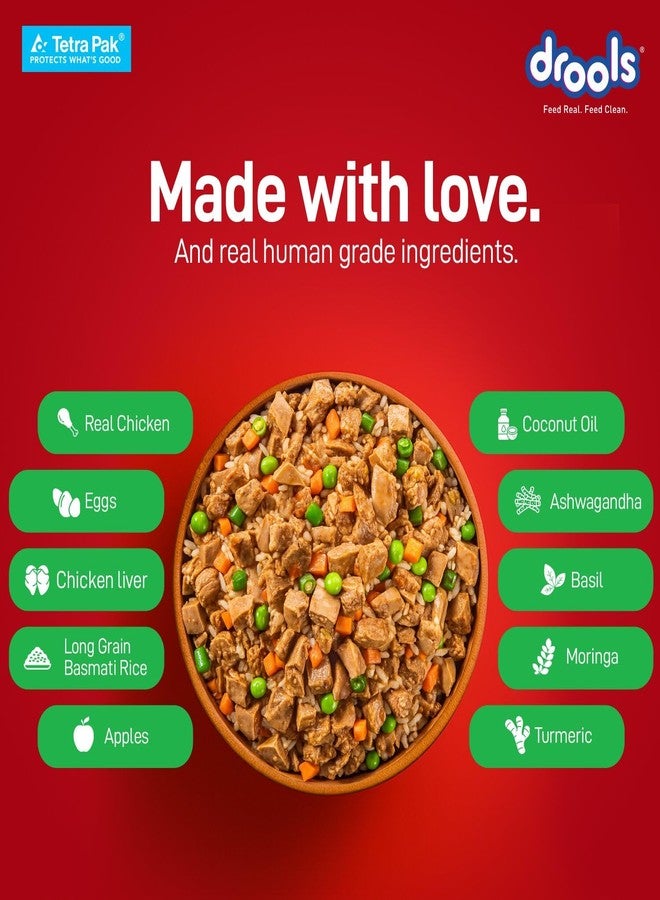 Drools Dog Fresh Food Tetra Pak Real Chicken & Vegetables, for Adult & Puppy, 350g | High Protein, 90% Real Meat | No Preservatives | Retains Freshness & Flavours | Ready to Serve | One Pack Per Meal - Image 4