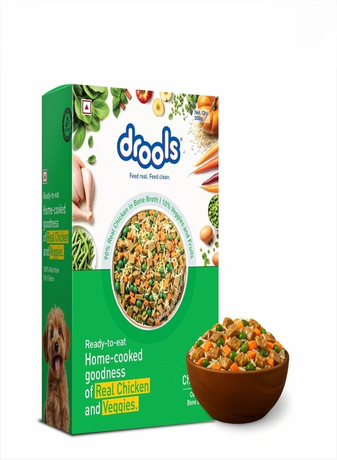 Drools Dog Fresh Food Tetra Pak Real Chicken & Vegetables, for Adult & Puppy, 350g | High Protein, 90% Real Meat | No Preservatives | Retains Freshness & Flavours | Ready to Serve | One Pack Per Meal - Image 1