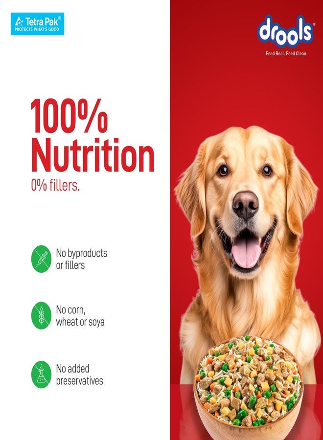 Drools Dog Fresh Food Tetra Pak Real Chicken & Vegetables, for Adult & Puppy, 350g | High Protein, 90% Real Meat | No Preservatives | Retains Freshness & Flavours | Ready to Serve | One Pack Per Meal - Image 3