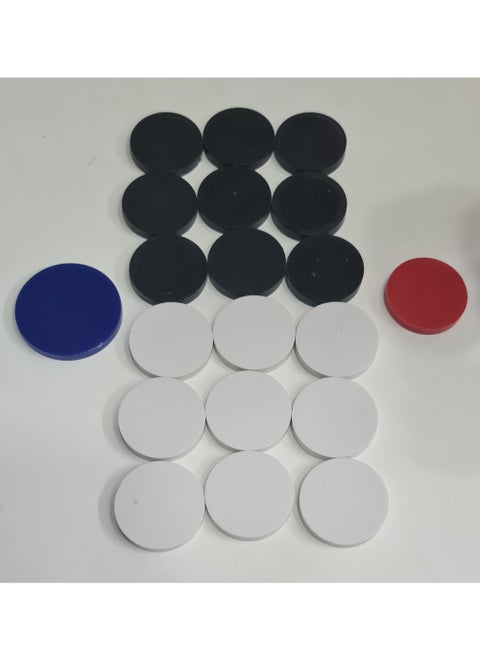 20-Piece Multicolour Acrylic Coins Set For Carrom Board Game With Striker