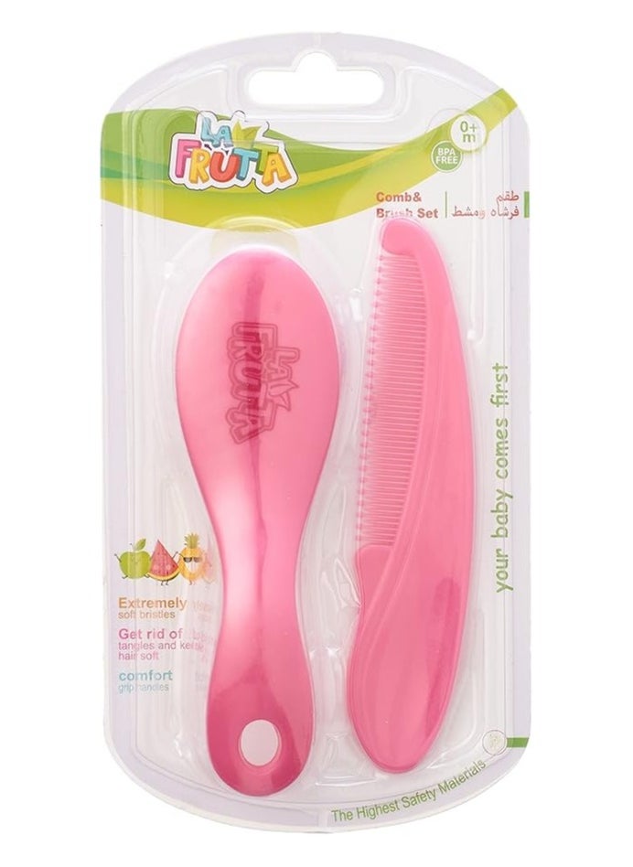 La Frutta La Frutta Comb and Brush Set for Kids - Pink 