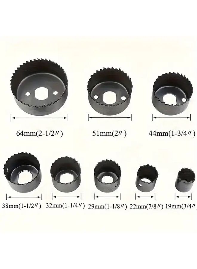 Heavy Duty Steel Hole Saw Set 6Pcs with Mandrel for Wood Plastic PVC Drywall Metal Cordless Drills DIY Construction Renovation - Image 3