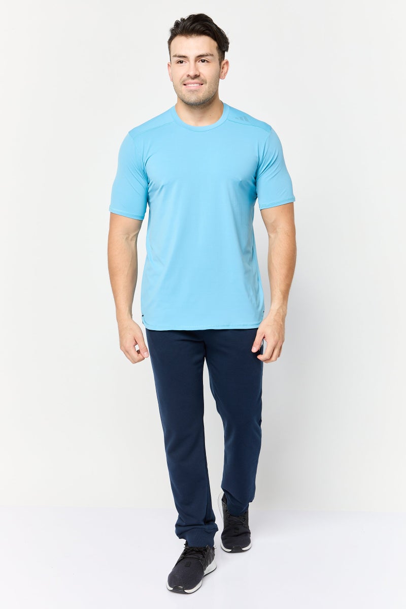 Adidas Men Sportswear Fit Short Sleeves Training T-Shirt, Turquoise - Image 2