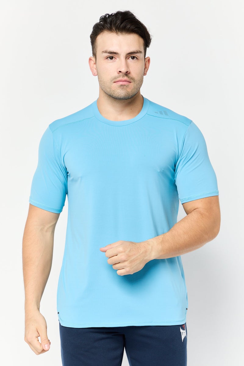 Adidas Men Sportswear Fit Short Sleeves Training T-Shirt, Turquoise - Image 1
