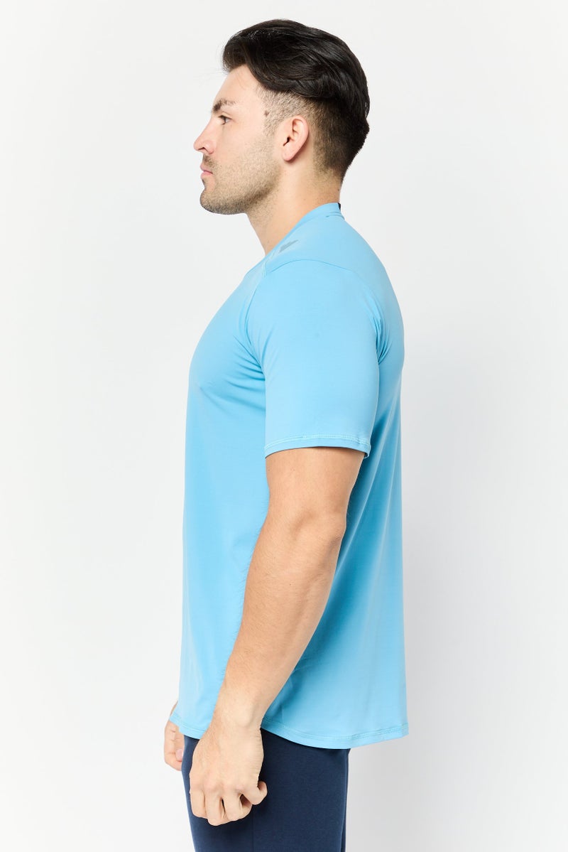 Adidas Men Sportswear Fit Short Sleeves Training T-Shirt, Turquoise - Image 3